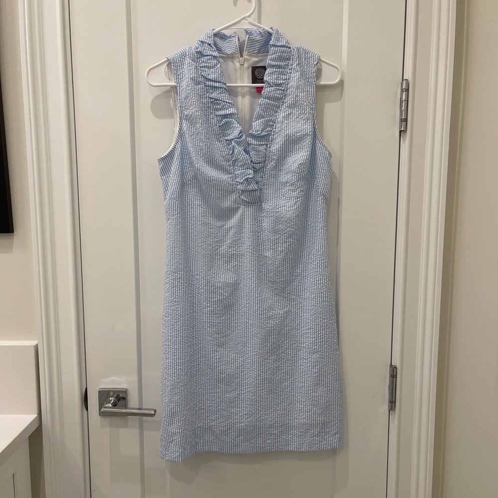 Seersucker shift dress
